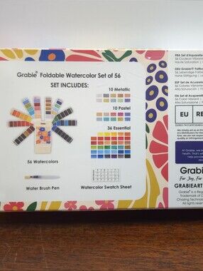 Watercolor Paint Set, 56 Colors Handheld Watercolor Set of Water Brush Pen